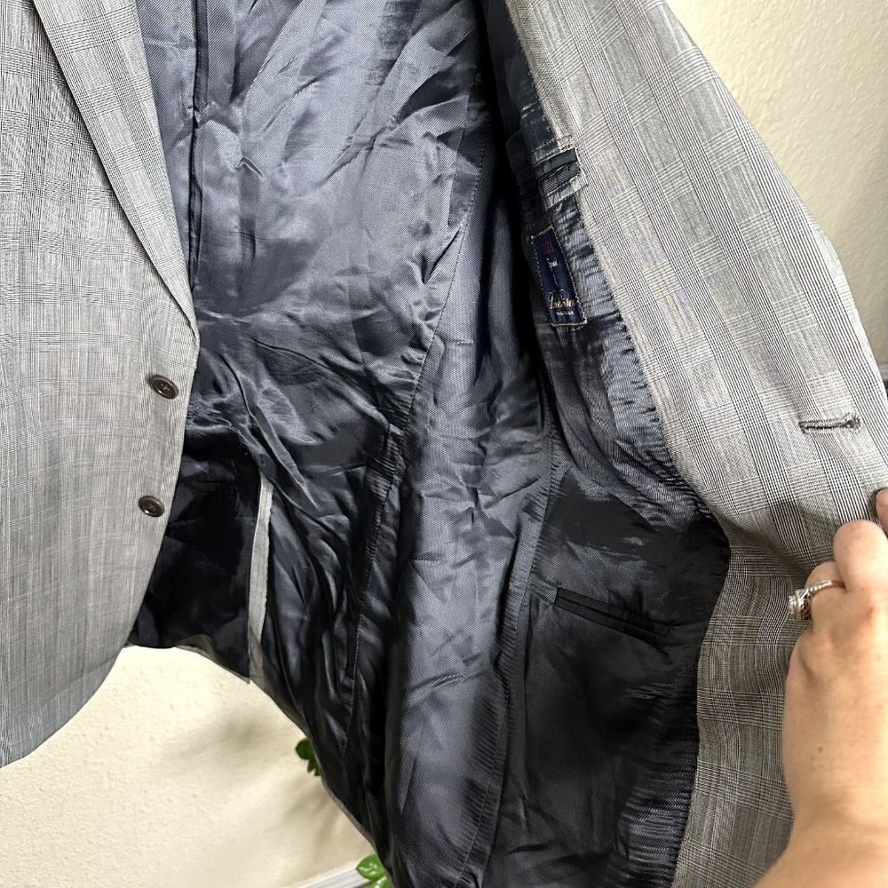 BROOKS BROTHERS Fitzgerald Made Italy Suit Jacket 42L/36 Wool Prince Of Whales - Picture 12 of 12